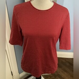 Lauren Ralph Lauren Red and White Striped Tee